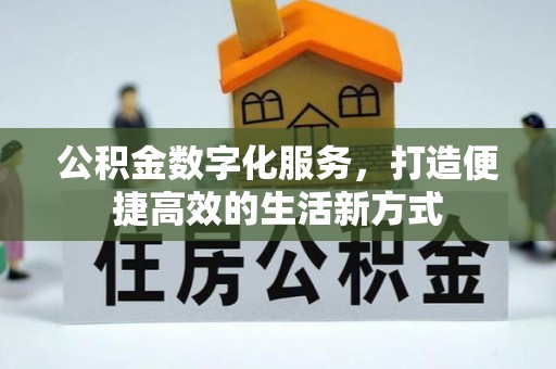 二水公积金数字化服务，打造便捷高效的生活新方式