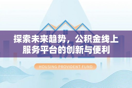 二水探索未来趋势，公积金线上服务平台的创新与便利