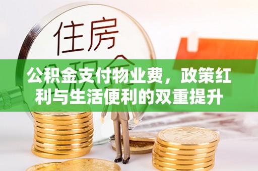 二水公积金支付物业费，政策红利与生活便利的双重提升