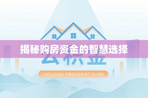 二水揭秘购房资金的智慧选择