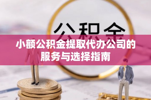 二水小额公积金提取代办公司的服务与选择指南