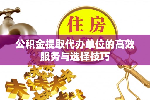二水公积金提取代办单位的高效服务与选择技巧